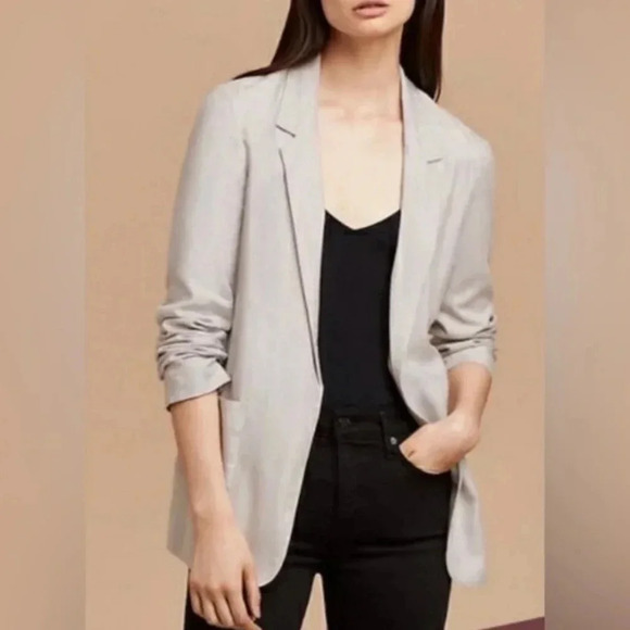 Aritzia Talula Women's Kent lightweight Classy Casual Blazer Light Grey Size 2. - Picture 3 of 12